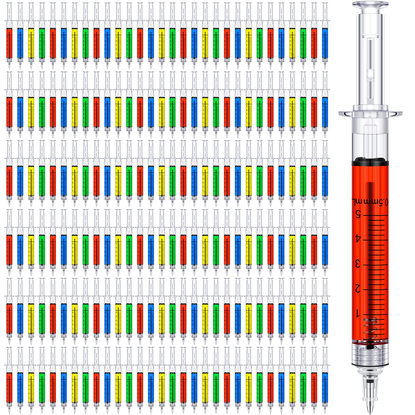 Tinlade 200 Pcs Syringe Gel Pens Bulk Nurses 4 Colors