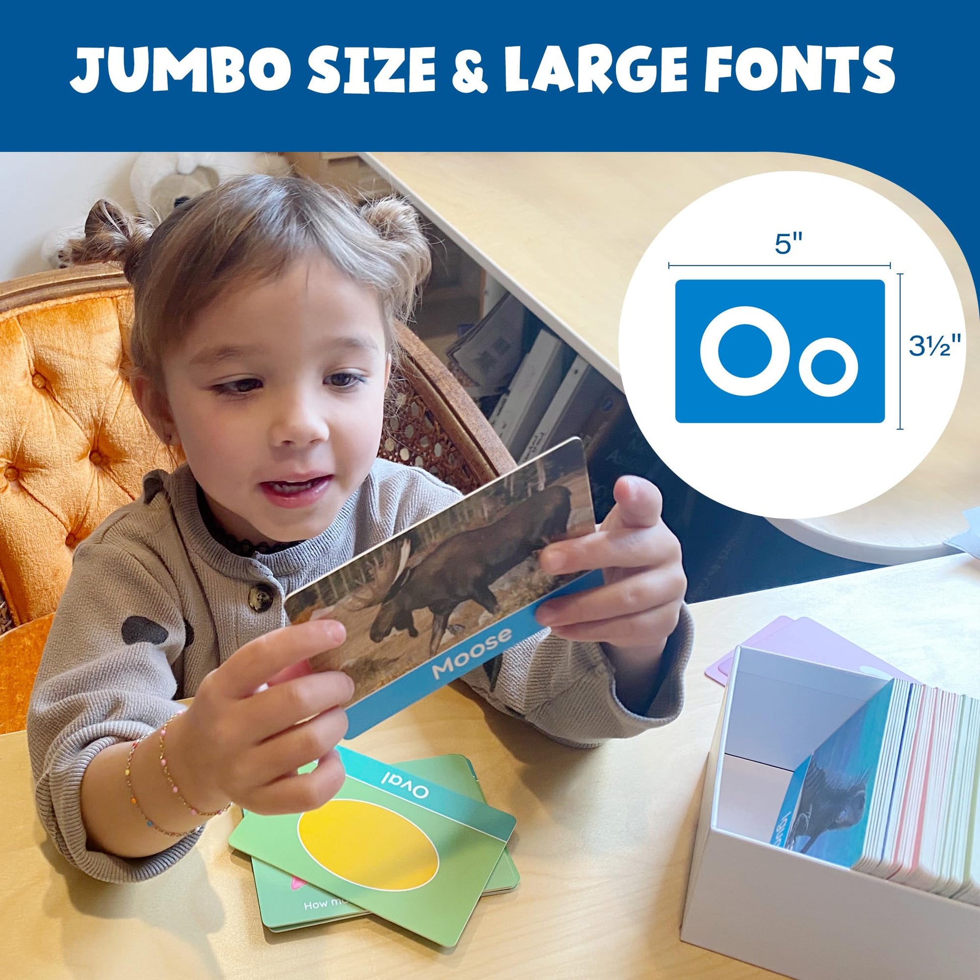 BenBen Flash Cards for Toddlers, Extra Thick, 250 Images, Double-Sided Educational Flashcards