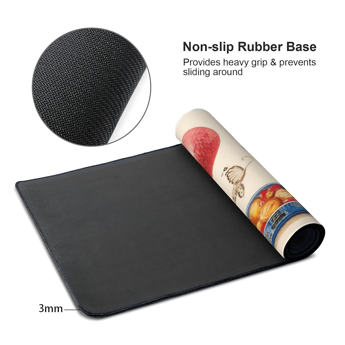 Cute Aesthetic Party Gaming Mouse Pad, Pink Minimalist Desk Mat with Anti-Slip Base & Stitched