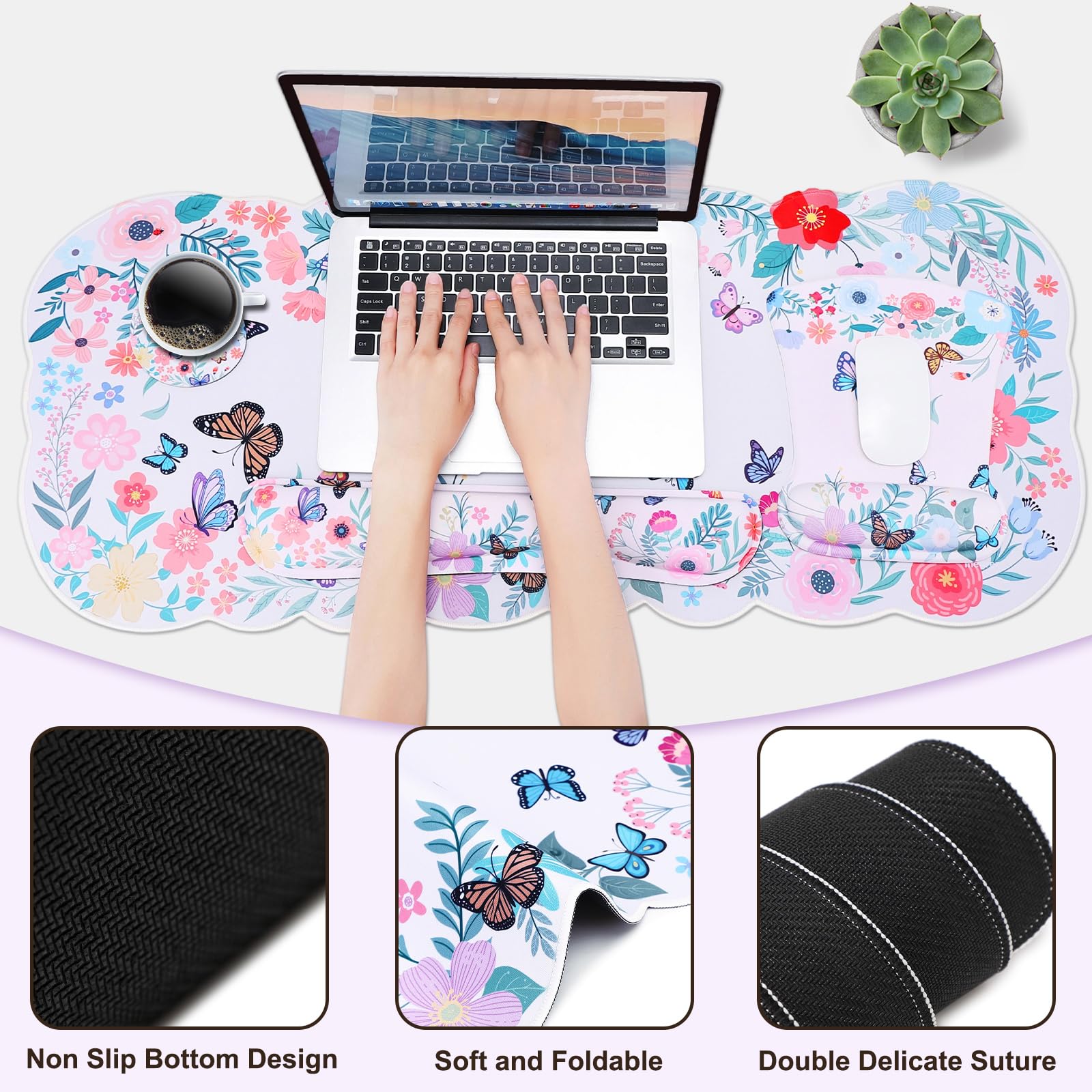 MEGREZ Ergonomic Memory Foam Mouse Pad with Wrist Rest