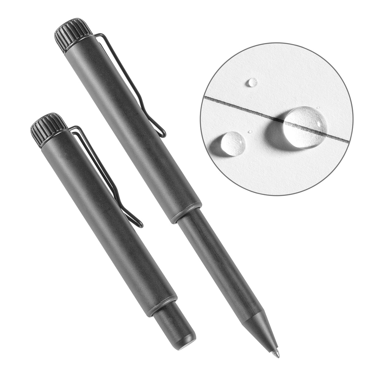 Rite in the Rain All-Weather Metal Portage Pen, Black Barrel, Black Ink .9mm, Fine Point (No. BK17)