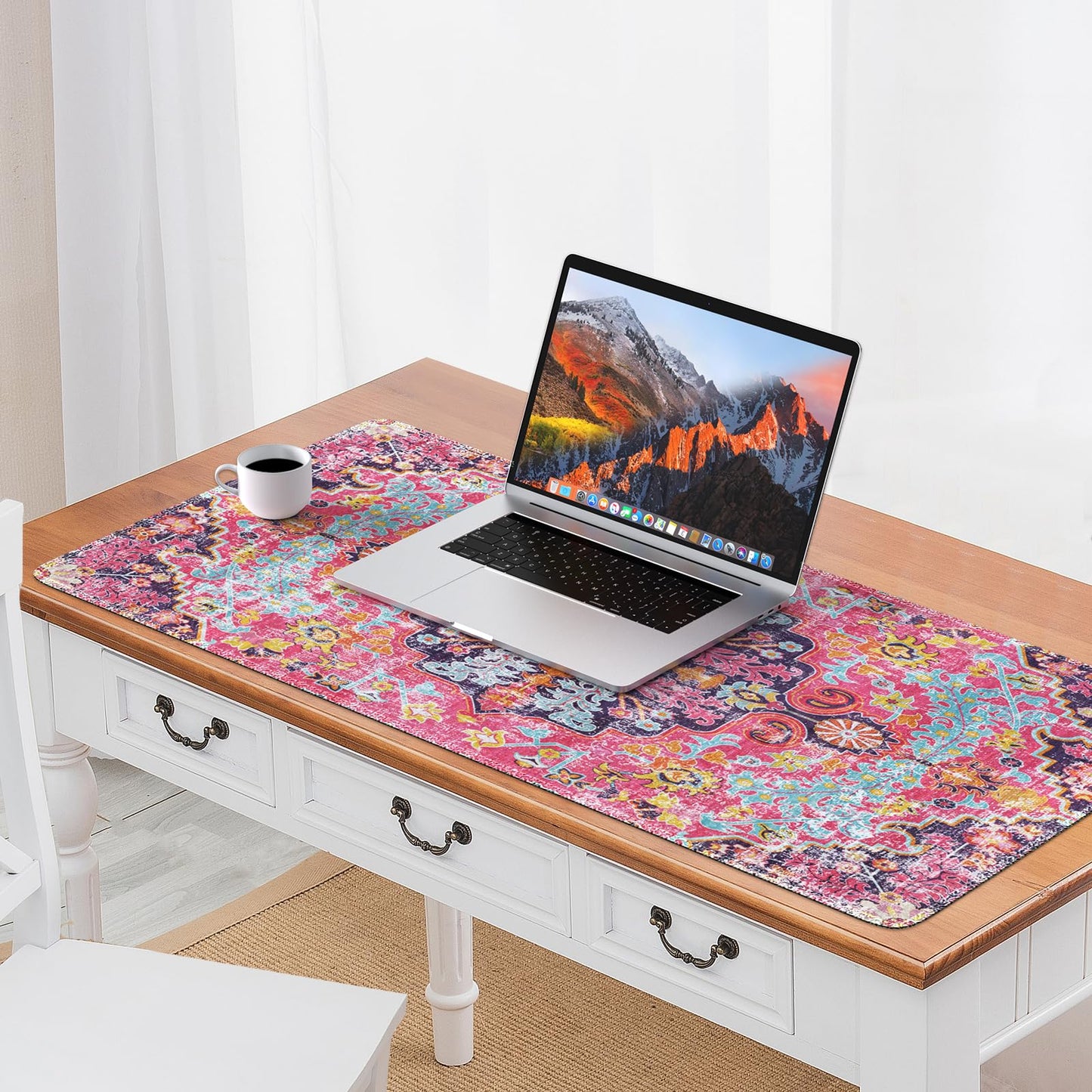iLeadon Large Boho Desk Mouse Pad Mat Computer Desk Cover Keyboard Mat