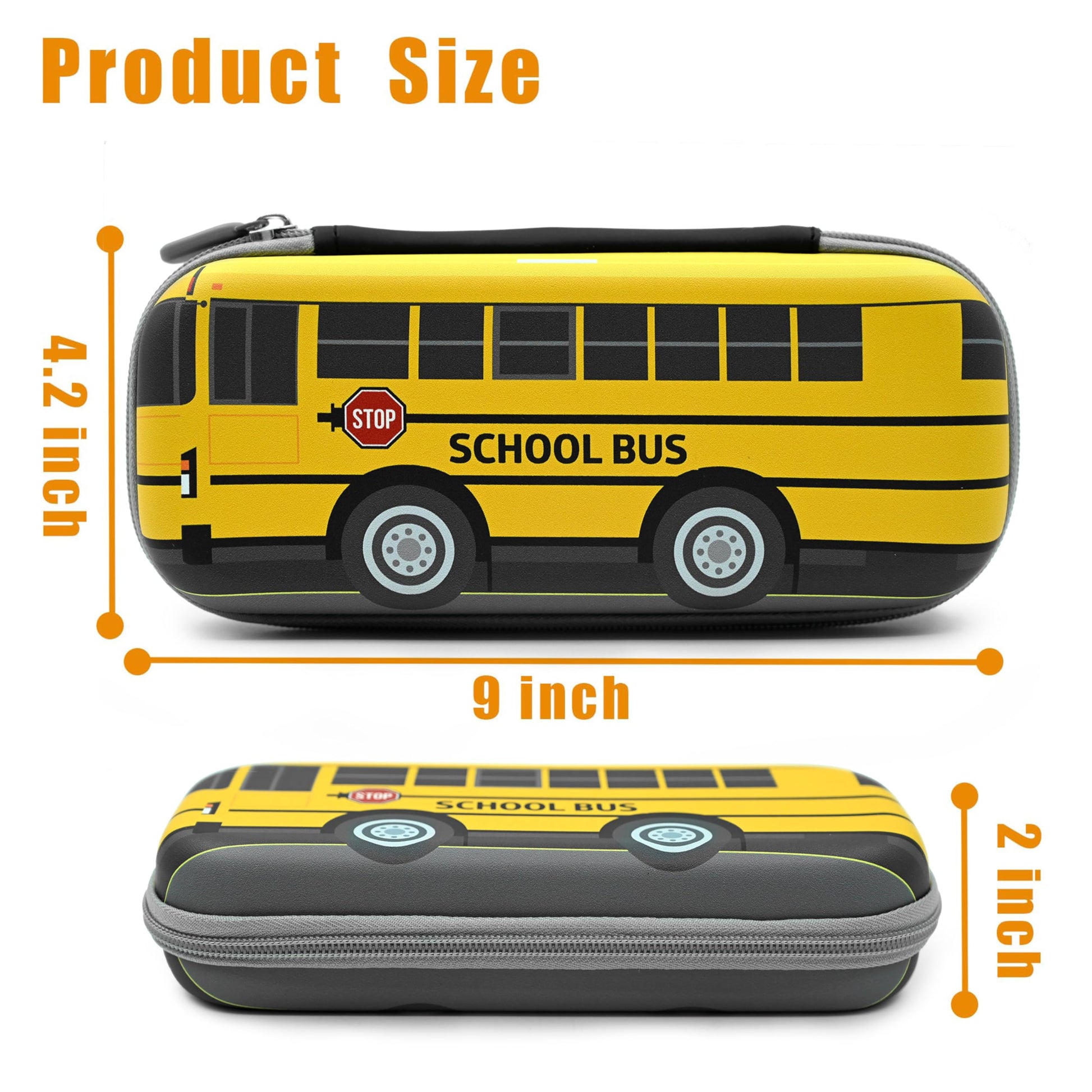 WtallasiSei Yellow Car Pencil Case Zip Pencil Box Multi Pouch Holder Desk Organizer For Boys Girls