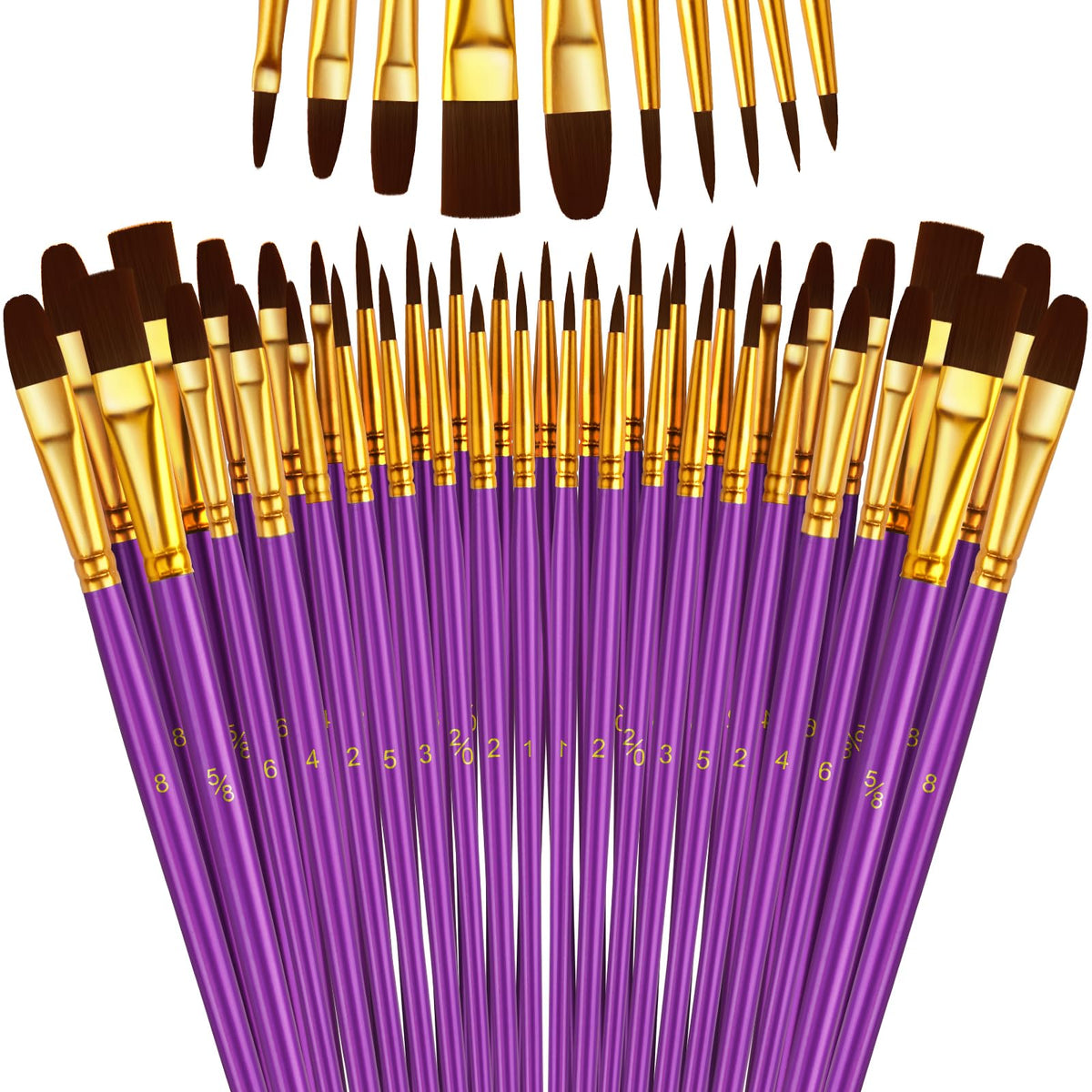 Paint Brushes Set, 16 Pack 160 Pcs Round-Pointed Tip Paintbrushes Nylon Hair Artist Acrylic Paint