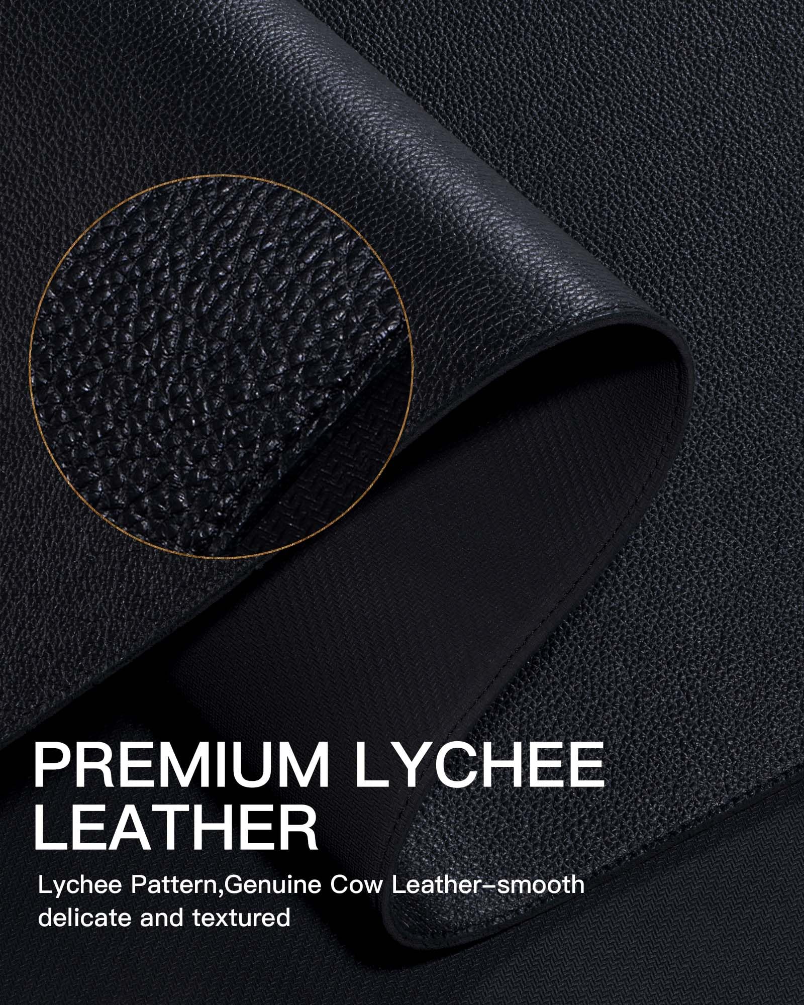 YSAGi Genuine Leather Desk Mat, 31.5"x15.8" Leather Desk Mat, Office Desk Pad, Thick Desk Pad with