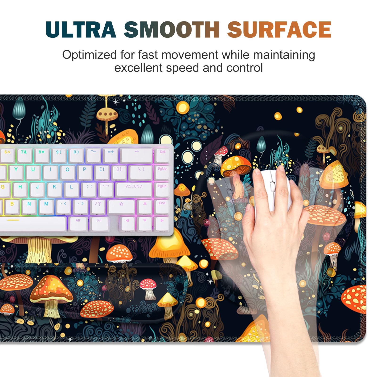 Gaming Mouse Pad, Large Desk Mat Cute Desk Pad Protector, 4in1 XXL Mousepad