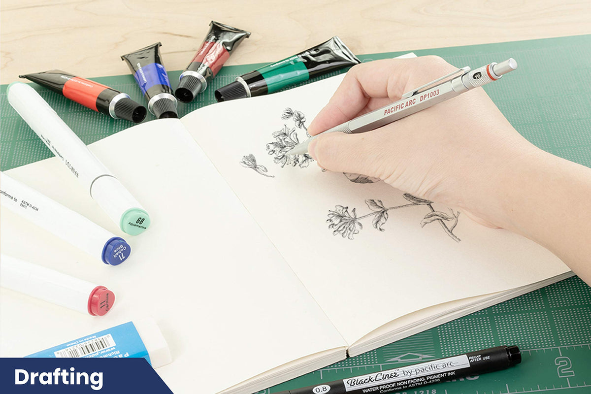 Pacific Arc Chromagraph Metal Mechanical Pencil .3 mm Silver Barrel Mechanical Pencil with Built In