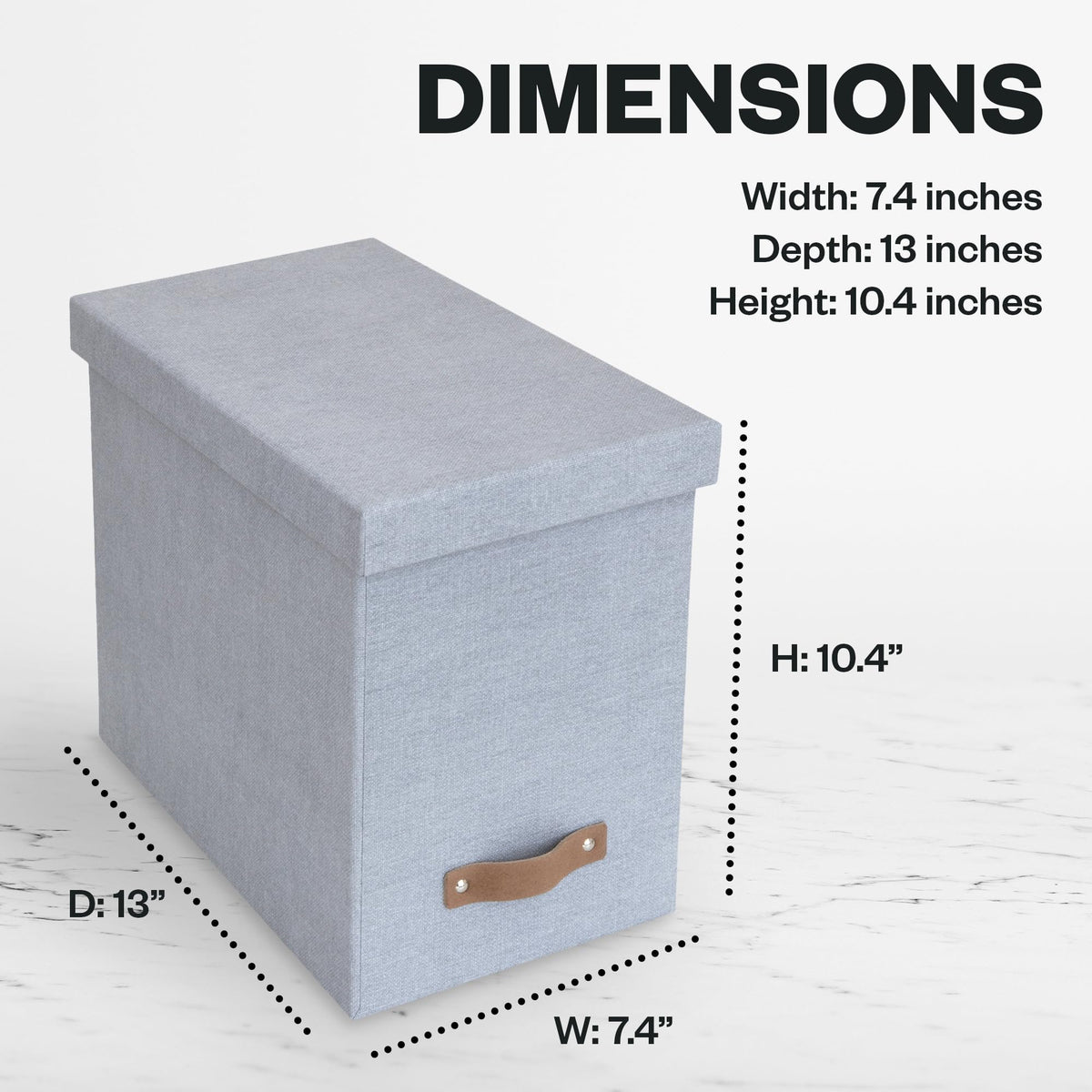 Bigso John File Box - File Storage Box and File Organizer for Important Paperwork - Durable Hanging