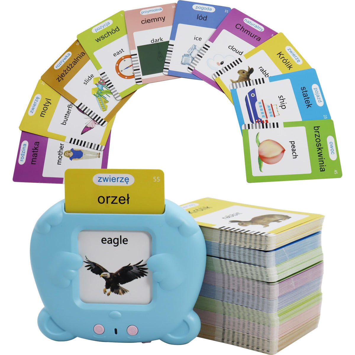 MAYAPHILOS 510 Sight Words Polish and English Talking Flash Cards