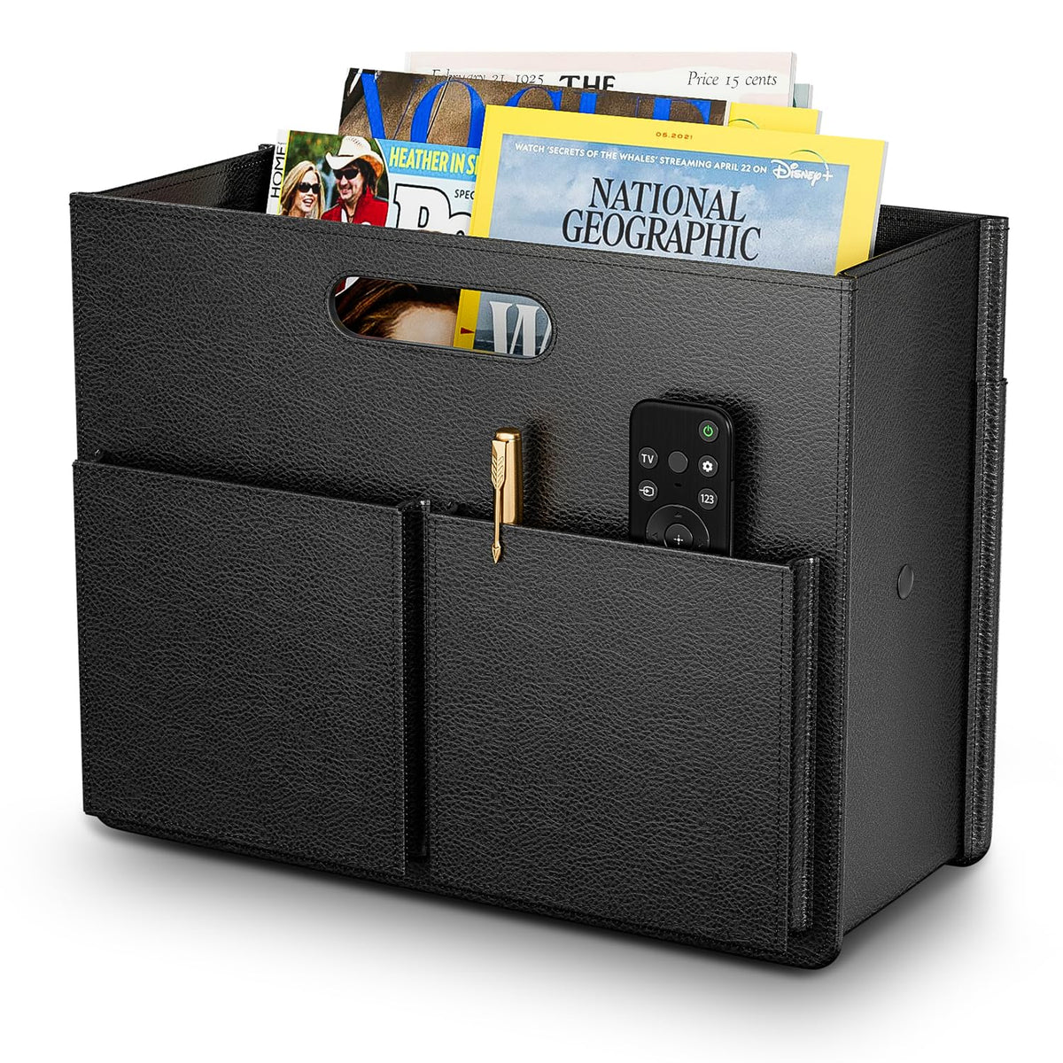 ABC life Magazine Holder, Stable Magazine Rack Floor, Black