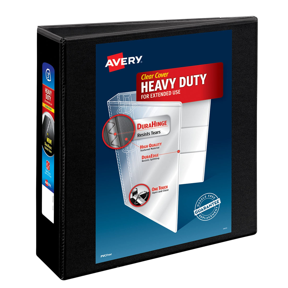 Avery® Heavy-Duty View 3 Ring Binder, 3" Slant Rings, 1 Black Binder