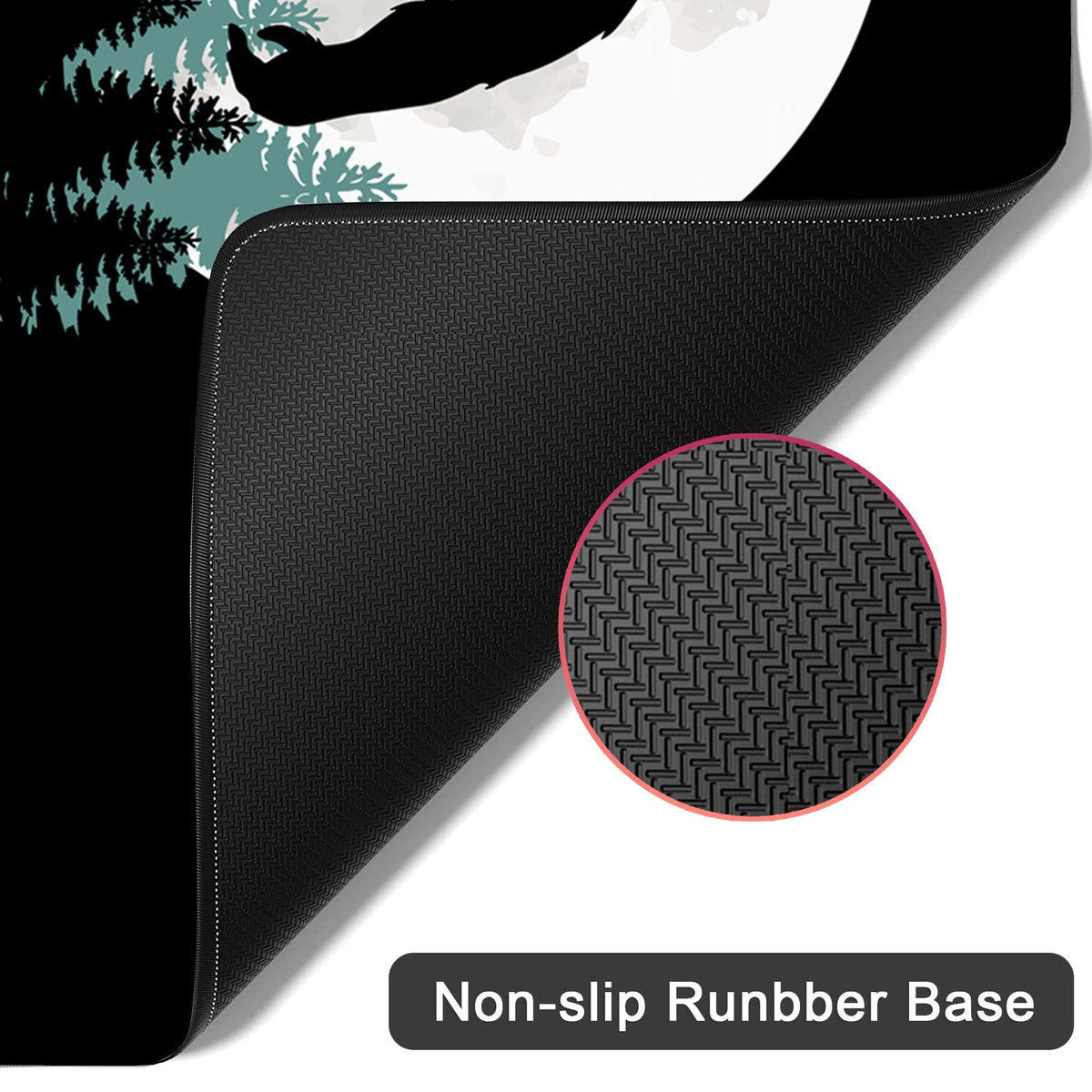 Desk Mat for Desktop,Extended Gaming Big Foot Forest Mouse Pad,Non-Slip Rubber Base Mousepad with