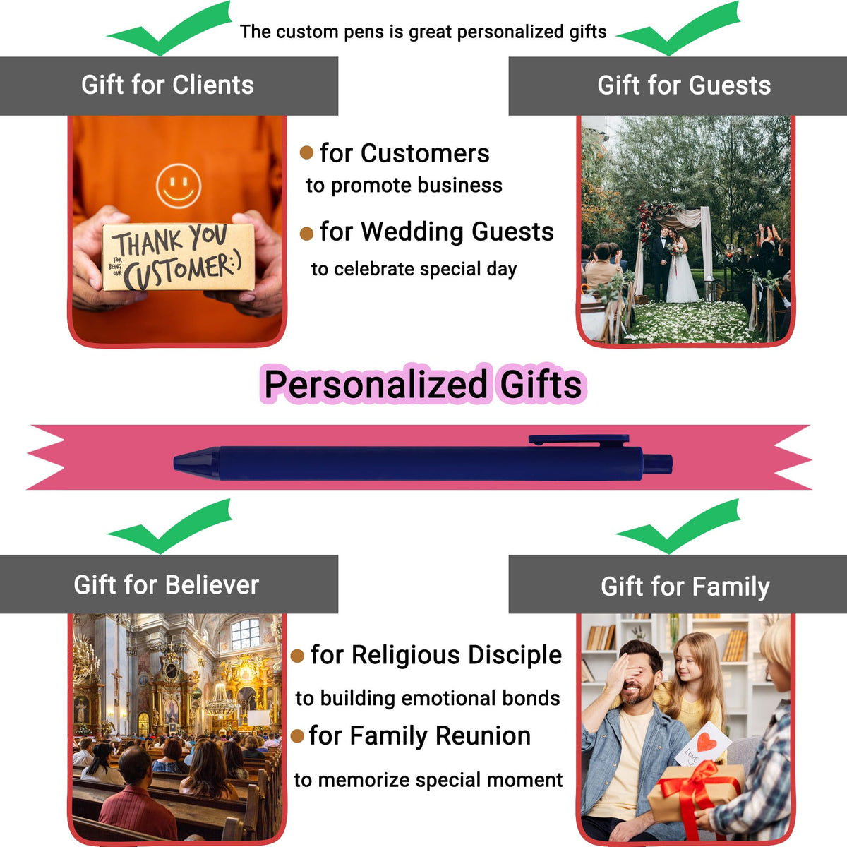 HEYZARDA Personalized Pens with Name Bulk 100-1000 Pcs, Sky Blue