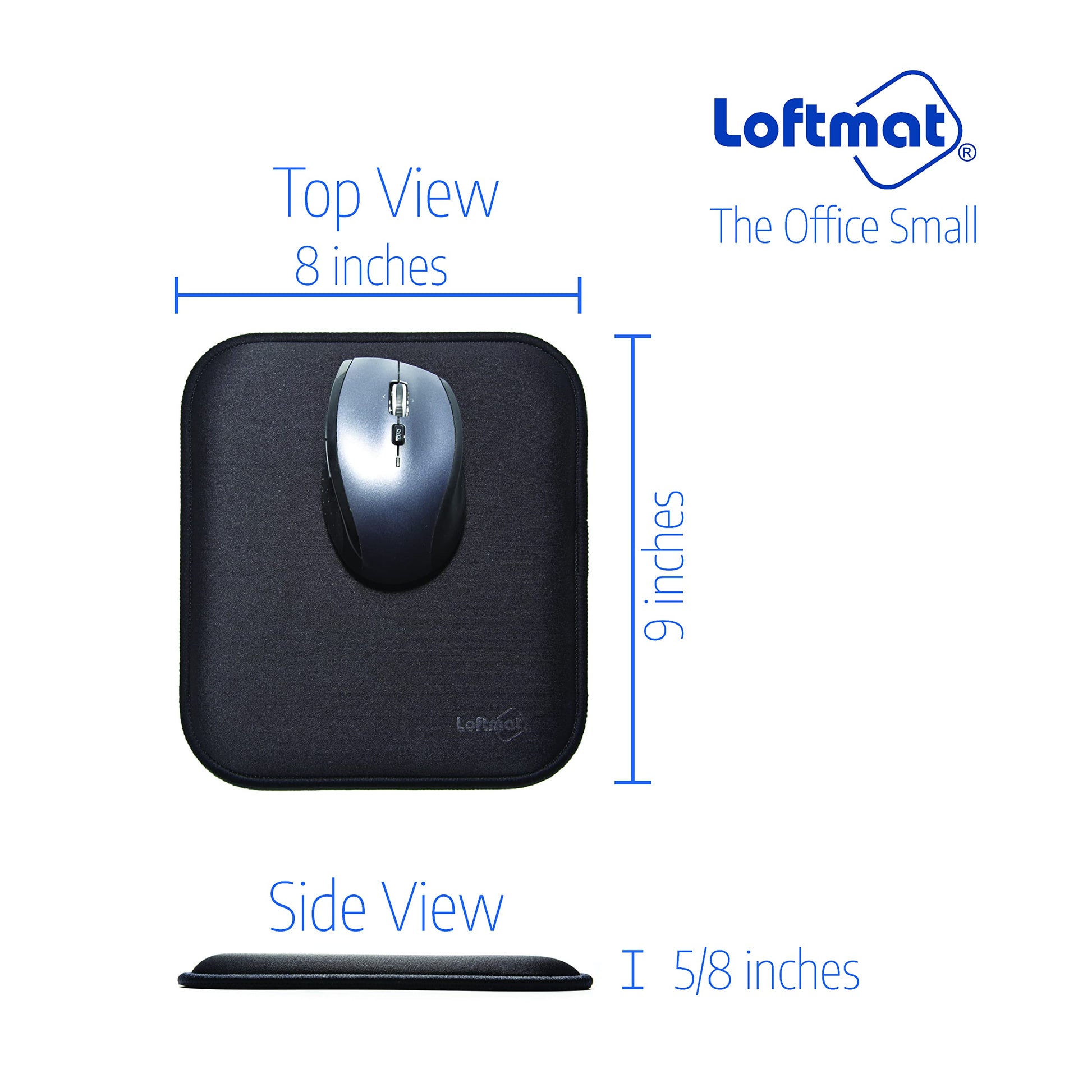 Loftmat USA, Ver 2, The Cushioned Mouse Pad, Ergonomic Wrist Rest Support, Pillow Comfort, Pressure