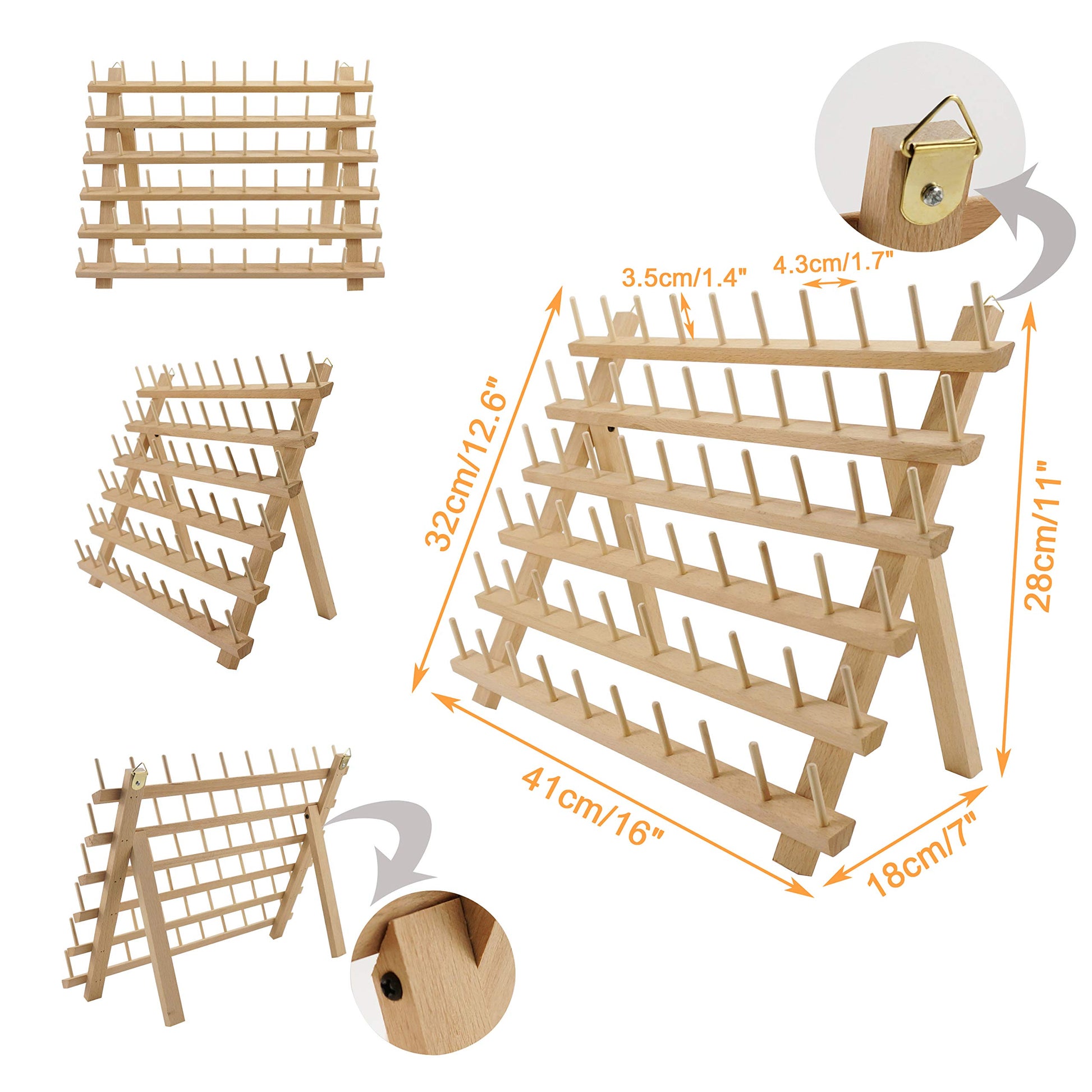 New brothread 2X60 Spools Wooden Thread Rack