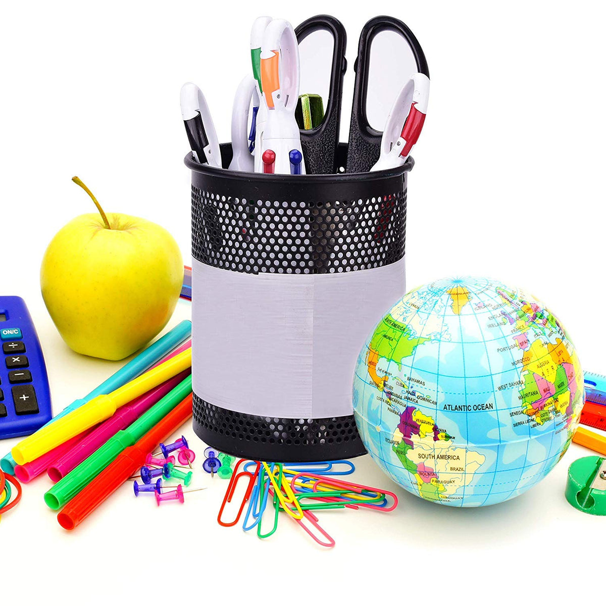 Onwon 24 Pieces Retractable Shuttle Pens 4 Neon Color in One Ballpoint Pen with Buckle Clip on Top