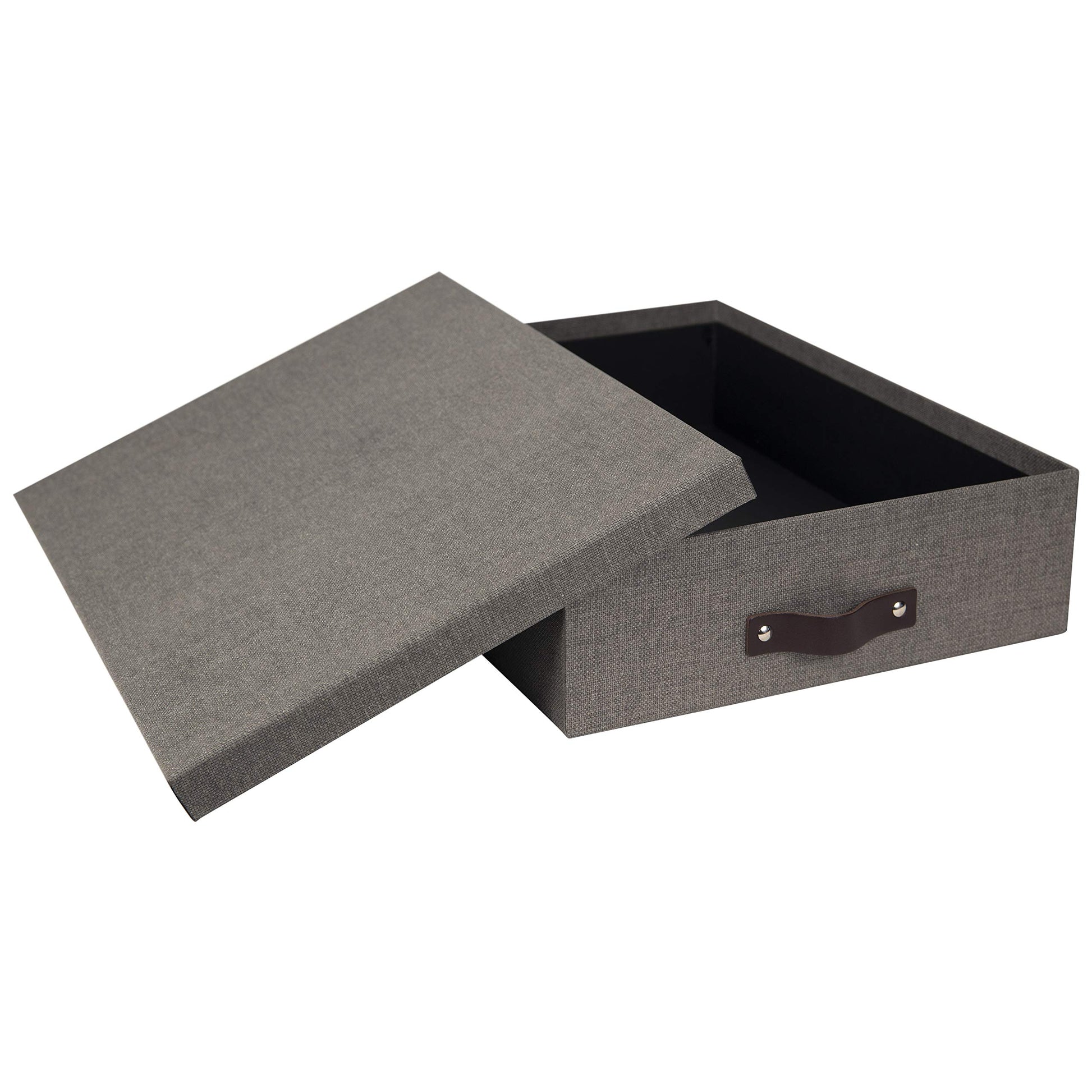 Bigso Oskar Canvas Fiberboard Document Letter Box - File Organizer Box for Important Paperwork