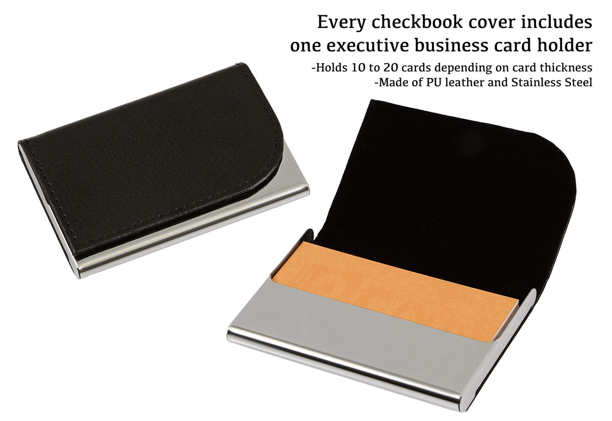 2Fold Zippered Business Checkbook Binder - 7 Ring Binder for Business Checks with Built-in