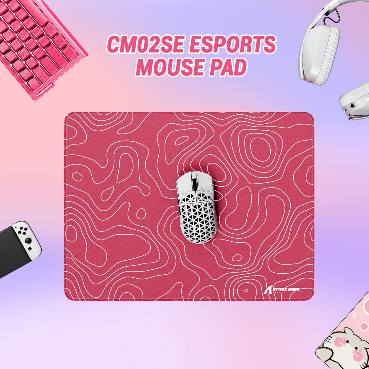 ATTACK SHARK CM02SE Gaming Mouse Pad for Esports Speed Mouse mats for Desk Waterproof Surface