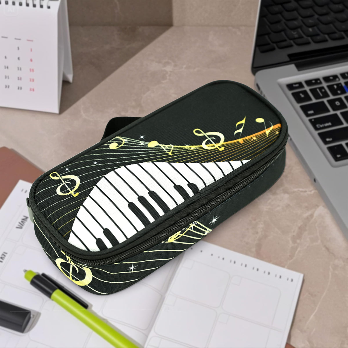 Droerfes Music Pencil Case Pencil Pouch Large Capacity Pen Bag School Office Organizer Stationery