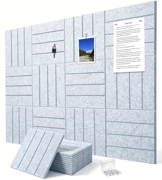 G Gamit 0.47" Thick Felt Wall Tiles 48"x36" Cork Board Alternative 12 Pack 11.81"x11.81"Felt