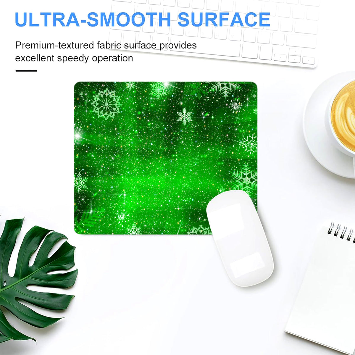 Mouse Pad Diamond Green Glitter Sparkle Mousepad Bling Desk Accessories Gaming Bling Rubber Pads