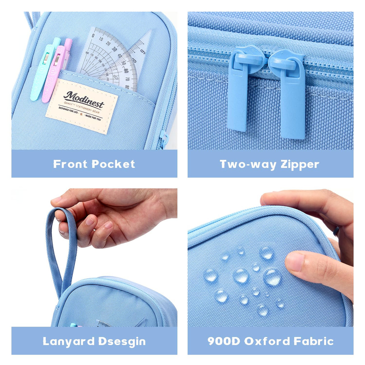 Modinest Pencil Case Pouch, Large Capacity Pen Bag Organizer, Cute Aesthetic Pencil Box for Girls