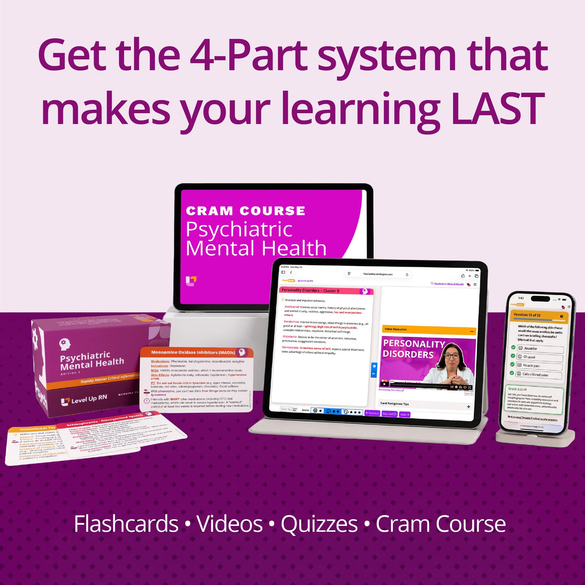 Psychiatric Mental Health Flash Cards – No Fluff – Only Essential Info for Nursing School