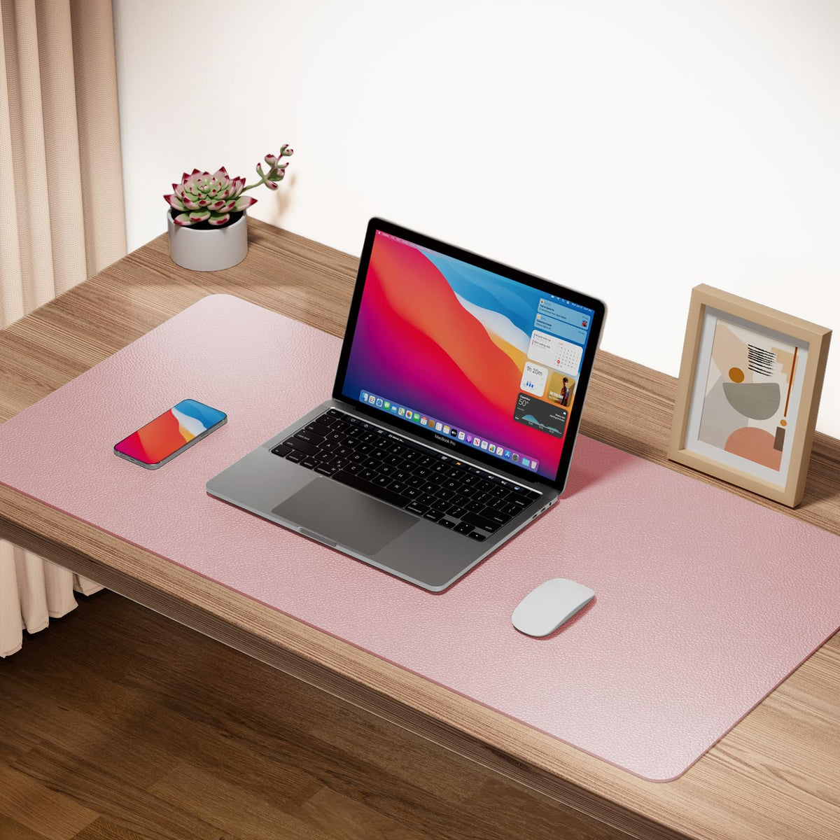 Boutilon Leather Desk Pad Protector,Non-Slip Mouse Pad,Laptop Desk Pad,Office Mouse Mat,Waterproof