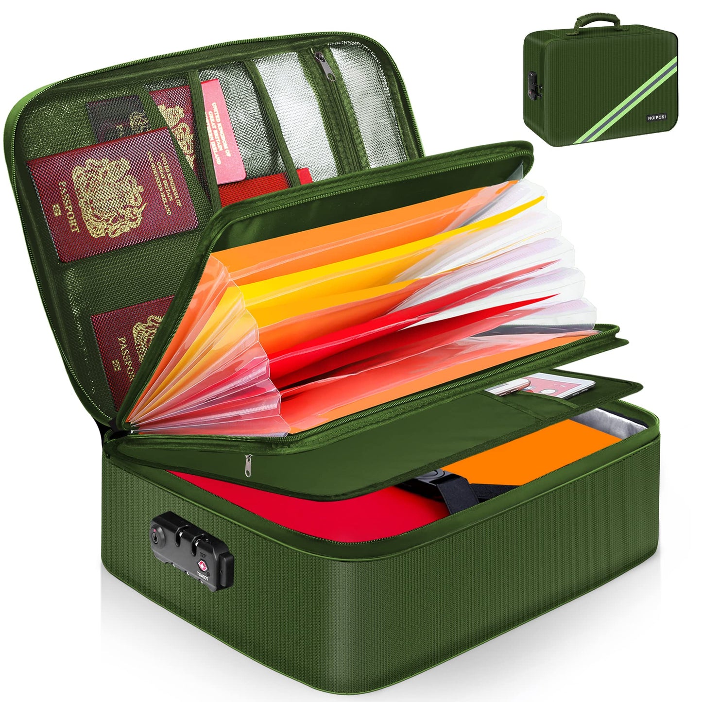 Noiposi Fireproof Document Box with Lock 5200℉ Water Resistant
