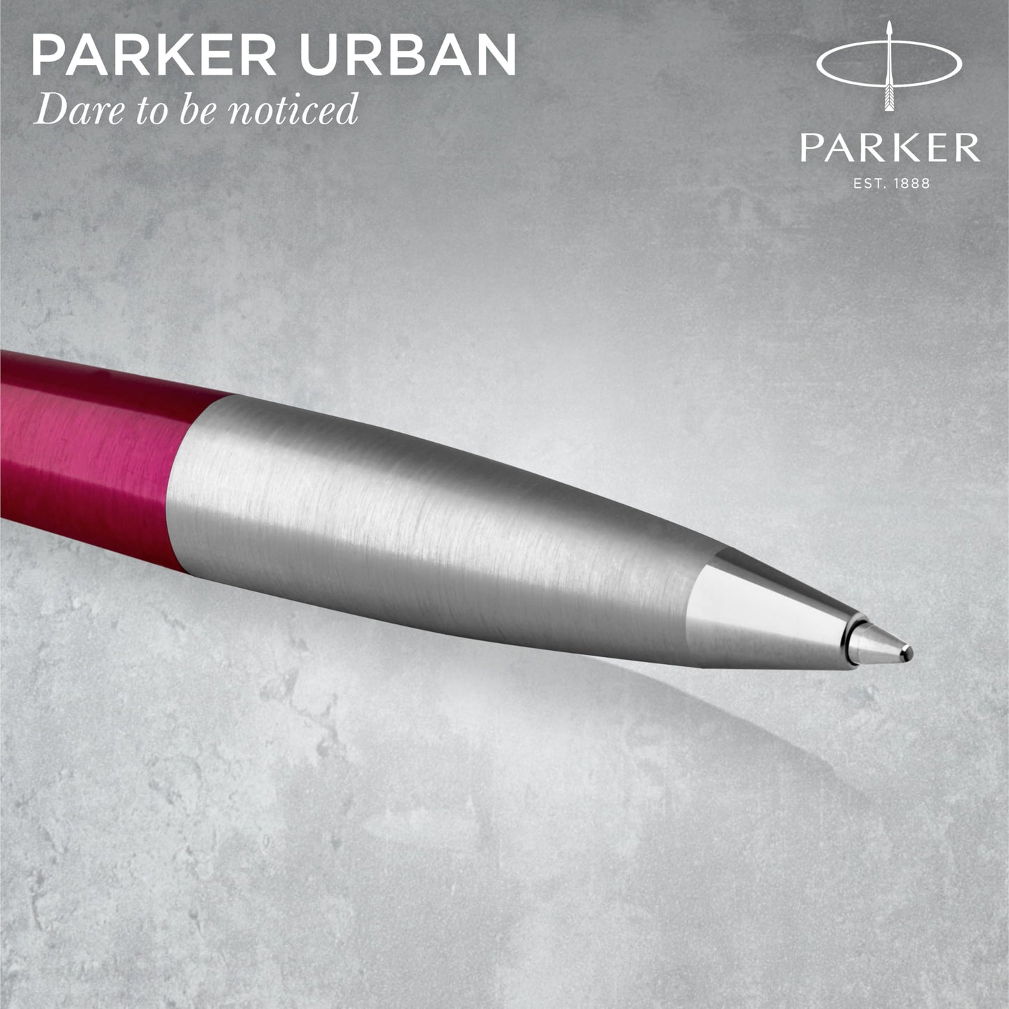 PARKER Urban Twist Ballpoint Pen | Vibrant Magenta with Chrome Trim | Medium Point Blue Ink Refill