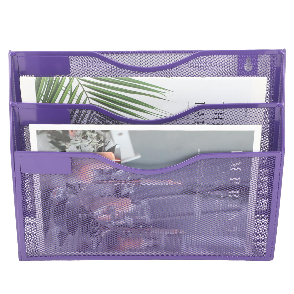 EASEPRES 3 Pocket Mesh Hanging Wall File Organizer, Wall Mounted Mail Paper Document Folder Holder