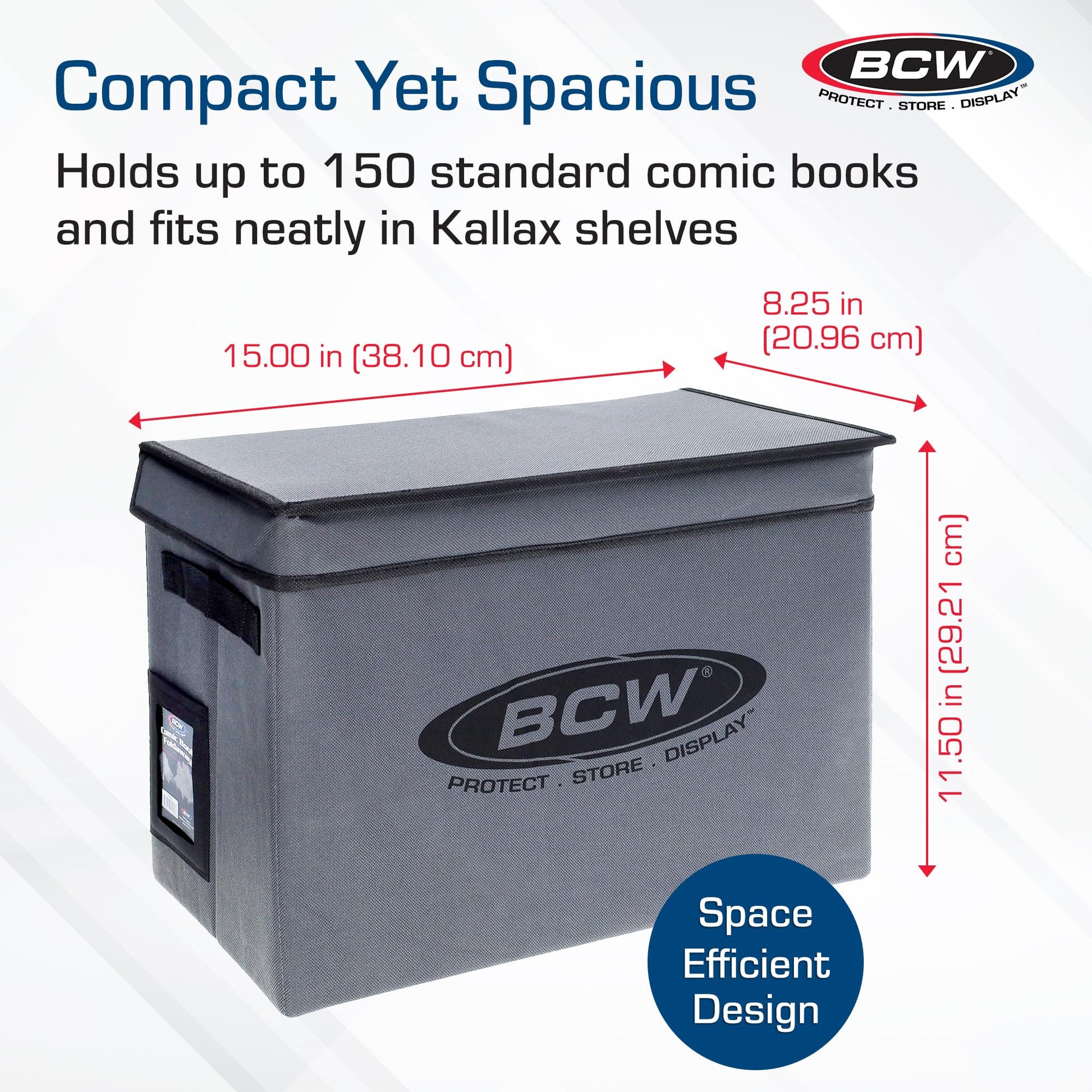 BCW Comic Book Storage Box - 1 ct | Foldable Comic Book Case | Each fits 125-150 Sleeved and