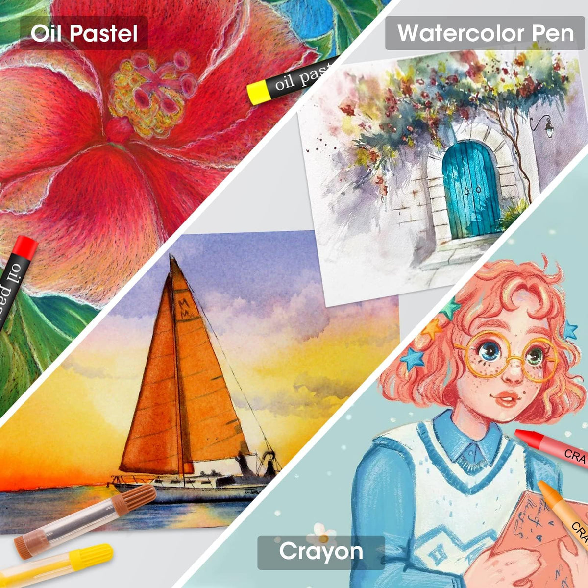 VigorFun Art Supplies 240 PCS, Art Set Crafts Drawing Kits for Kids Teens