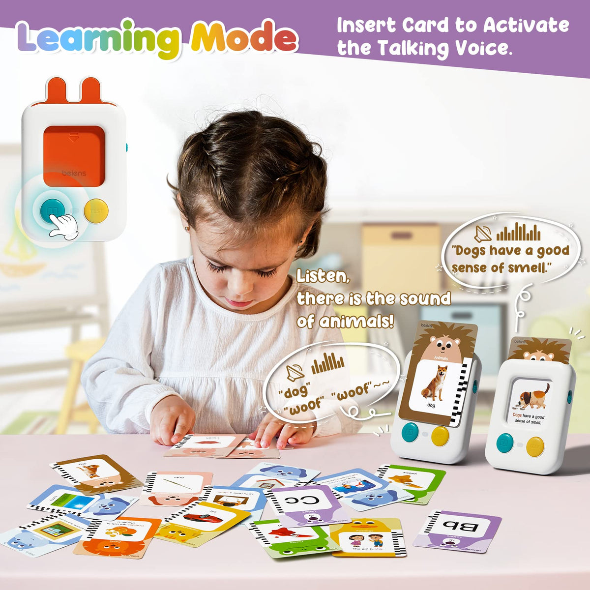 beiens Premium Talking Flash Cards for 3-6 Years | Eco Friendly Child-Safe Materials |