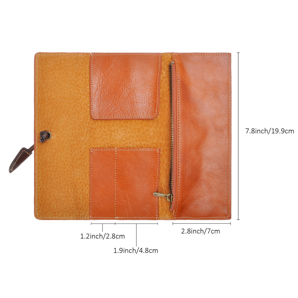 ZLYC Handmade Leather Pencil Case Soft Roll Bag Stationery Gift,Brown