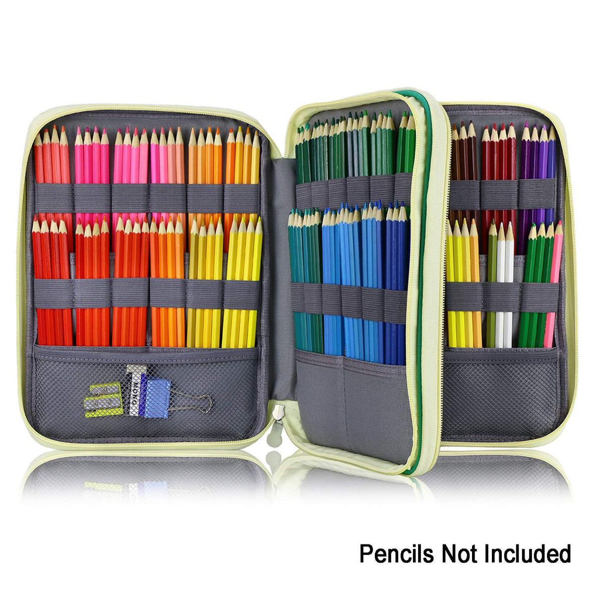 YOUSHARES 192 Slots Colored Pencil Case, Large Capacity Pencil Holder Pen Organizer Bag with Zipper