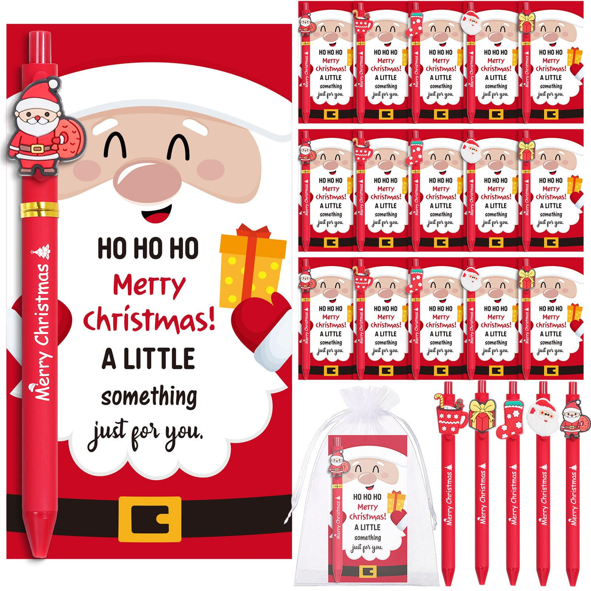 Marspark 30 Set Santa Gifts Bulk Christmas Ballpoint Pens and Greeting Card