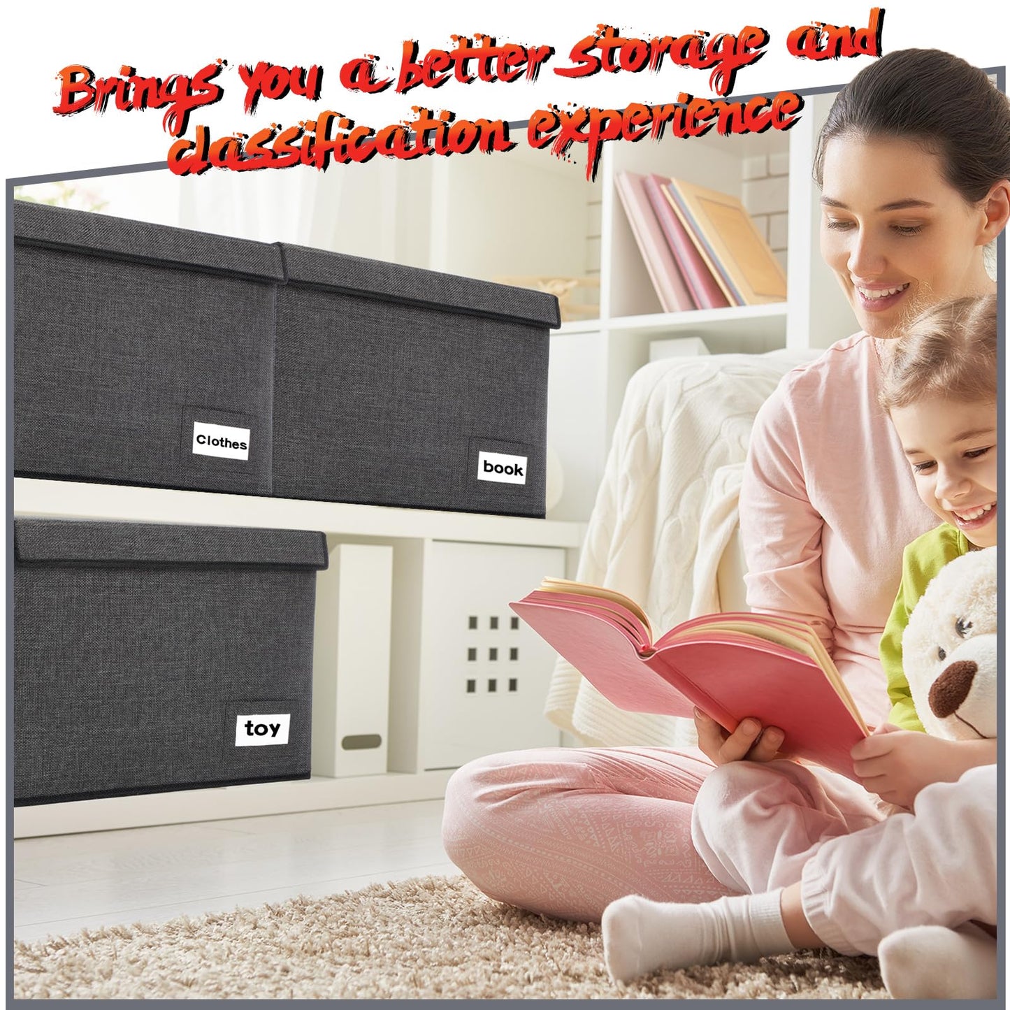 Chuangdi 6 Pcs Comic Book Storage Boxes,Charcoal Gray