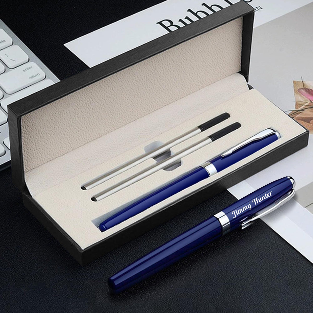 EDSG Personalized Pens Engraving Pen Custom Ballpoint Pens with Refillable Thank You Teacher