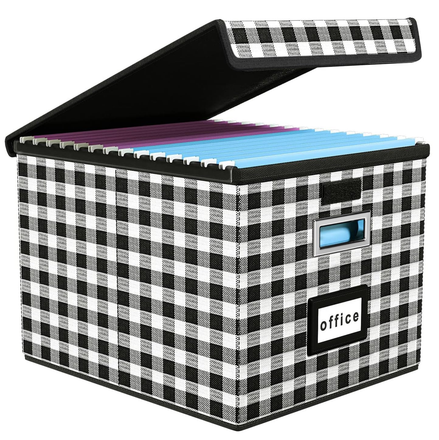 Huolewa File Organizer Box with Lids, Collapsible File Folder Organizer