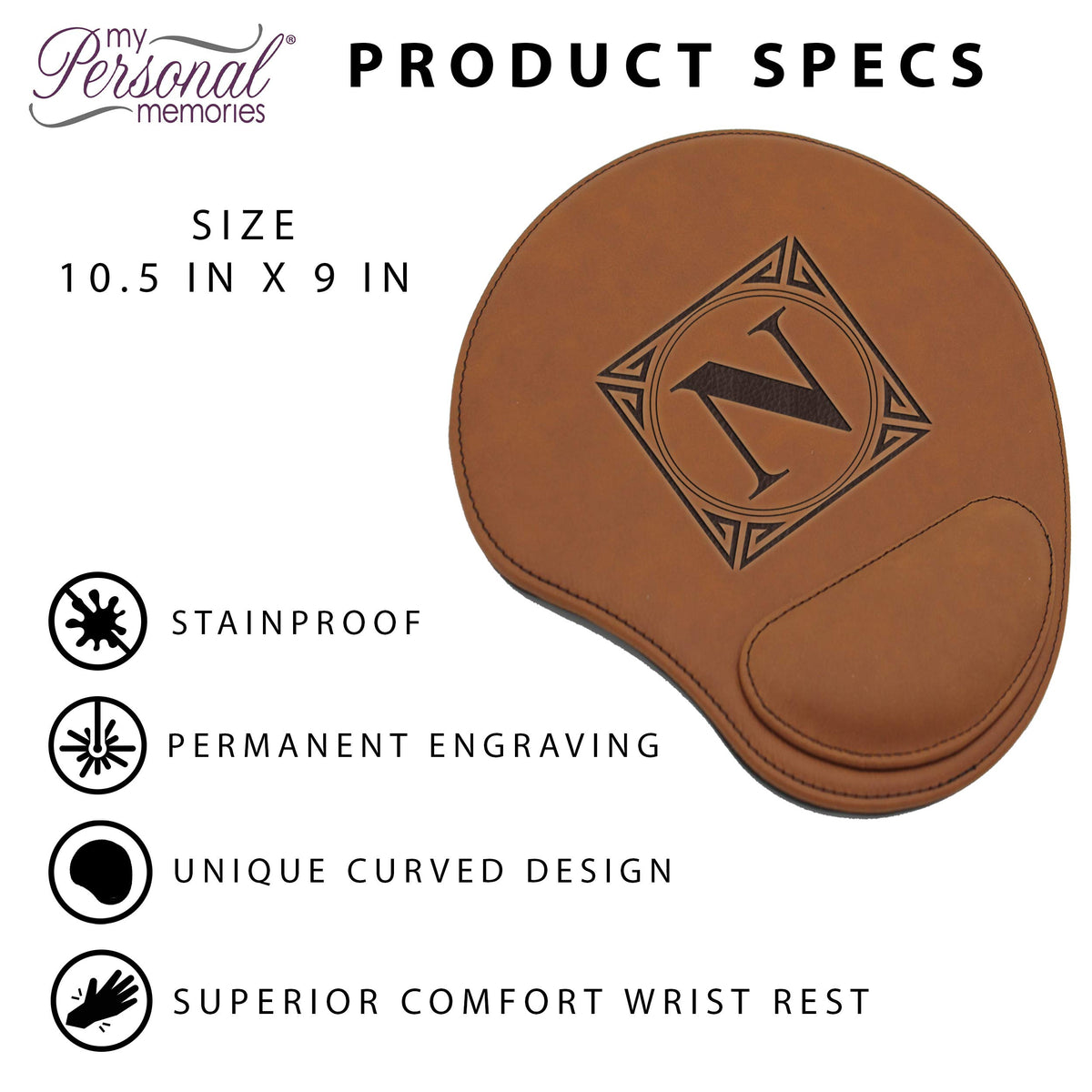 My Personal Memories Custom Engraved and Personalized Mouse Pad with Wrist Rest Desk Accessories