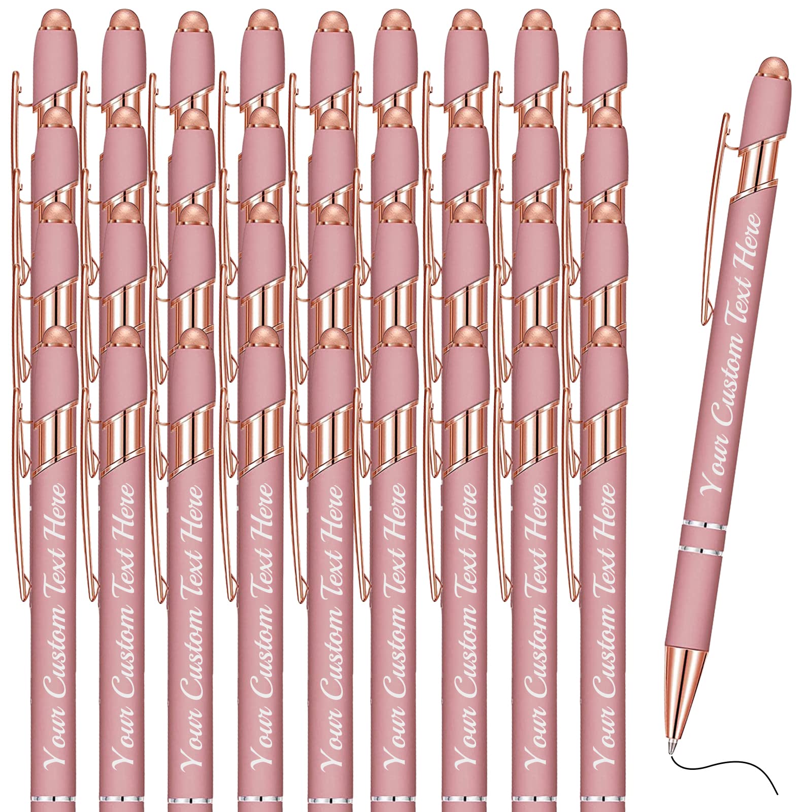 Fadace Up to 500 Pcs Personalized Pens Bulk Custom Customized Pen with Stylus Free Engraving