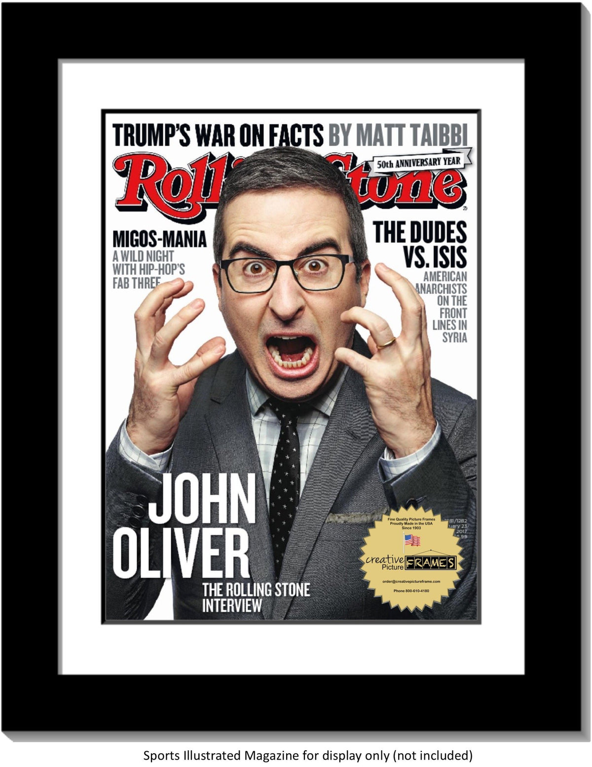 Creative Picture Frames 1214Bk-W Collectors Edition Rolling Stones Magazine Frame, Displays Early