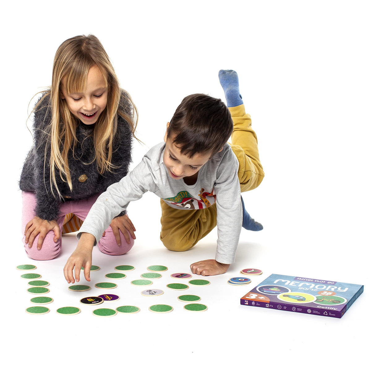 Montessori-Inspired Wooden Matching Game for Toddlers 2-4 Years - Things that Go - Durable