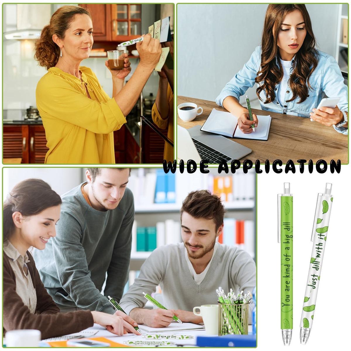 Jetec 60 Pcs Pickle Pens Inspirational Ballpoint Pens Black Ink Bulk