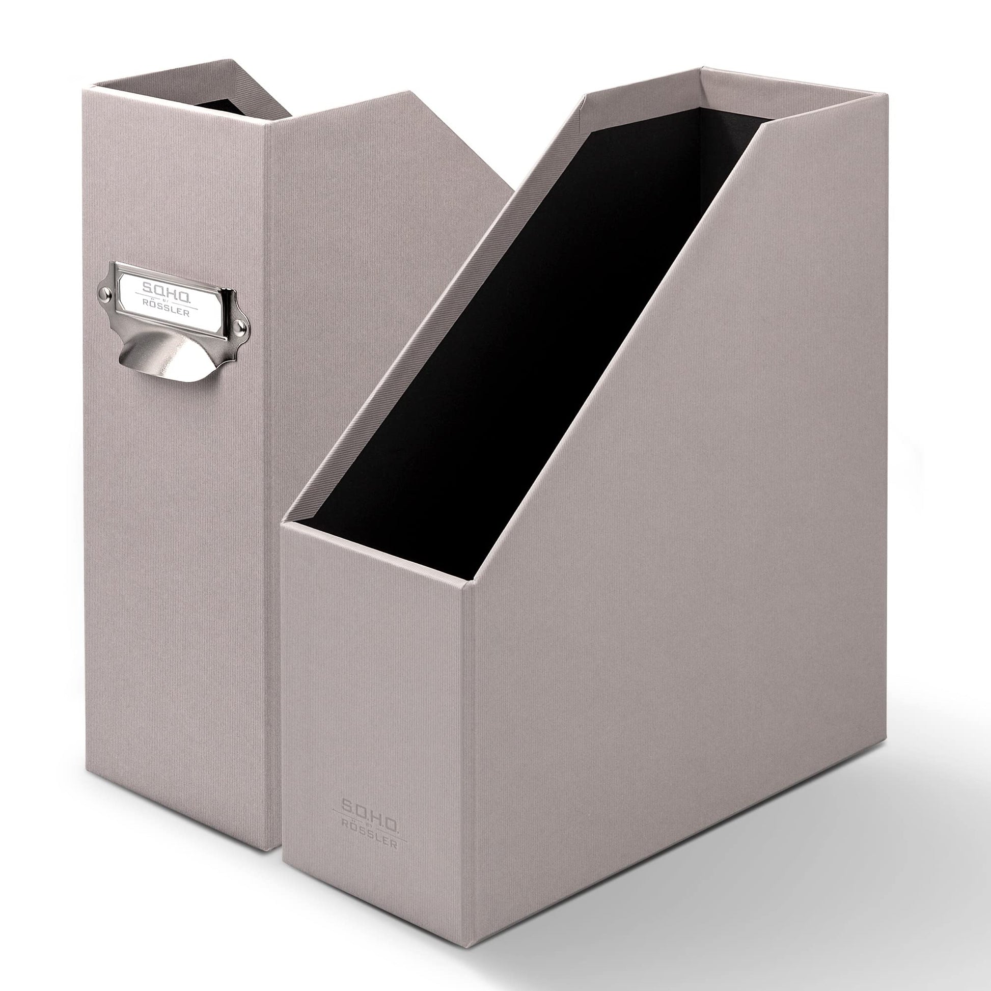 SOHO A4 115 mm Magazine Box with Handle and Index Holder - Taupe