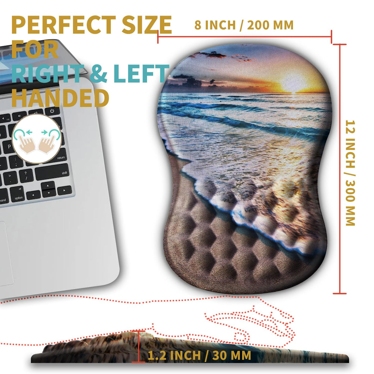 Hokafenle Ergonomic Mouse Pad Wrist Support with Massage Design, Wrist Rest Pain Relief Mousepad