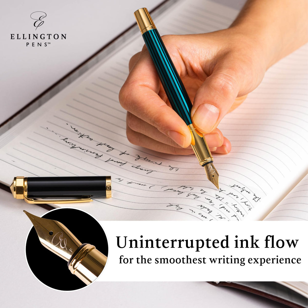 Luxury Fountain Pen Set for Writing, Refillable Ink Converter, Gift Box