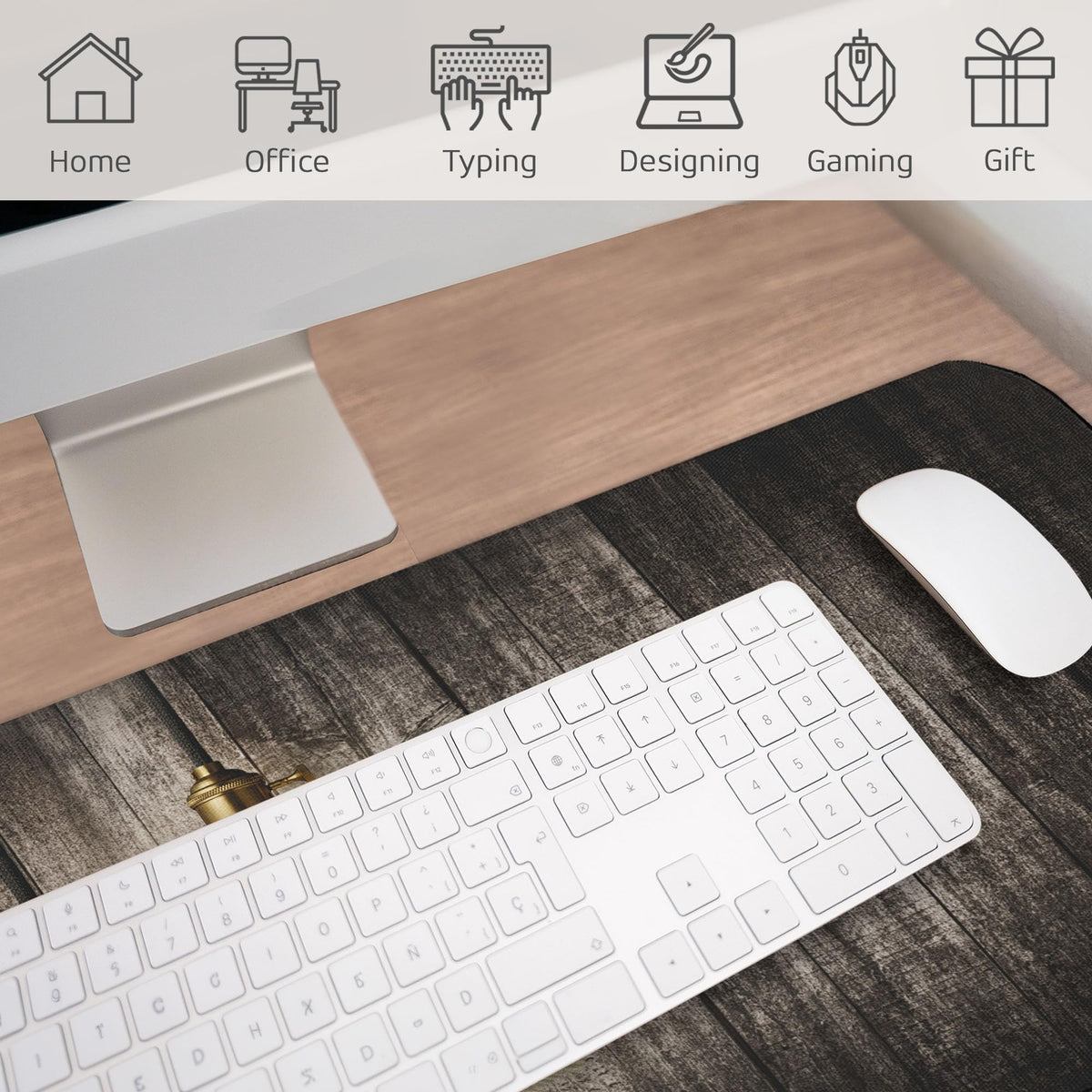 Ambesonne Industrial Computer Mouse Pad, Historical Innovation Edison Revival Retro Electricity